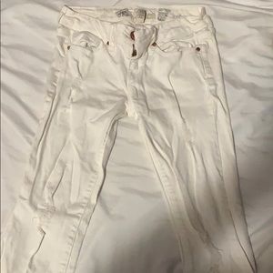 White ripped jeans